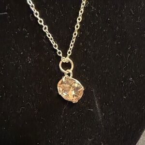 Delicate Champagne Crystal Pendant Necklace - Women Jewelry